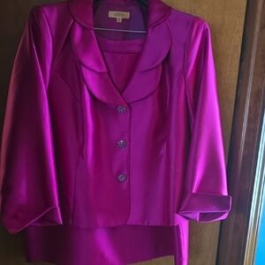 Kapser Fuchsia Satin Suit